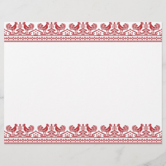 Red Rooster cross-stitch (Front)