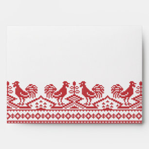 Red Rooster cross-stitch Envelope