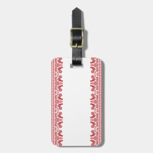 Red Rooster cross-stitch Luggage Tag