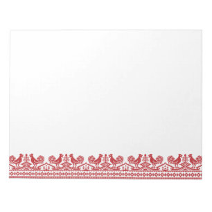 Red Rooster cross-stitch Notepad