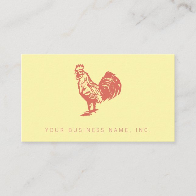 Red Rooster Farmhouse Bistro Logo Professional Business Card (Front)