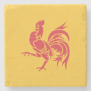 Red Rooster (Flag of Wallonia) Stone Coaster