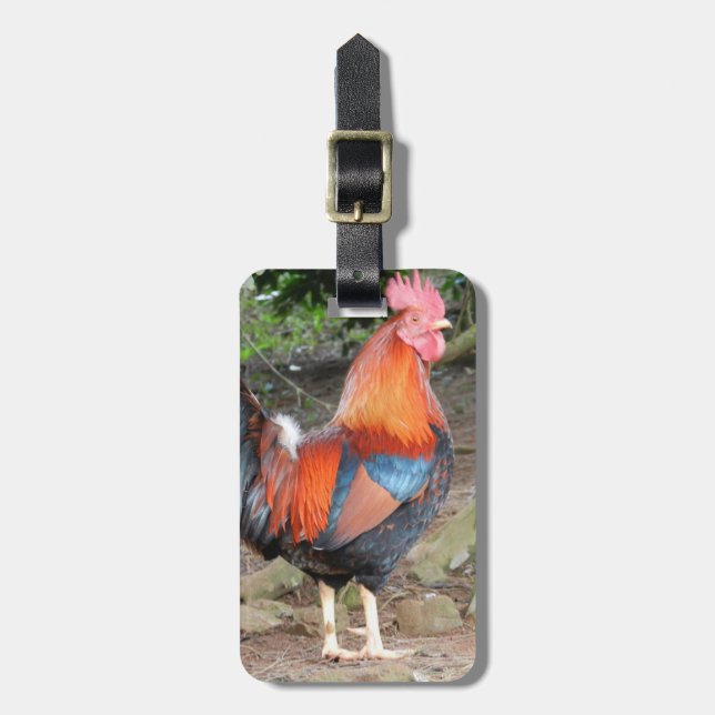Red Rooster Luggage Tag (Front Vertical)