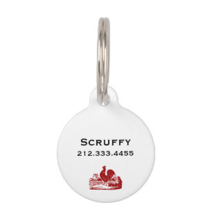 Red Rooster Old Farmhouse Vintage Pet Tag
