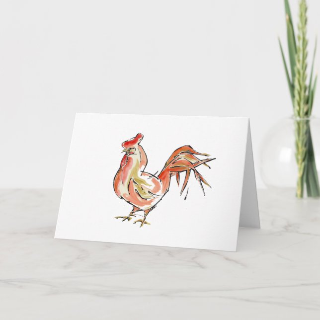 Red Rooster symbol of 2017 Holiday Card (Front)
