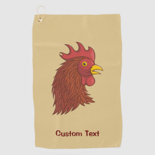 Red Rooster's Head Golf Towel