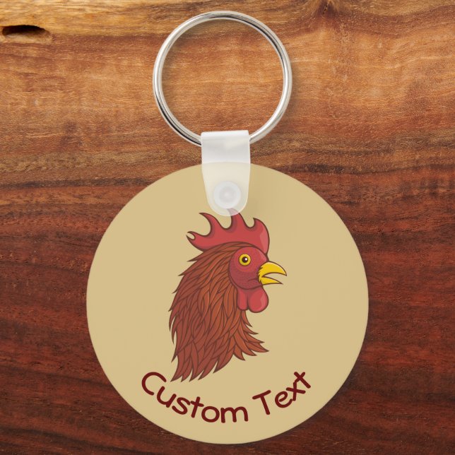 Red Rooster's Head Keychain (Front)