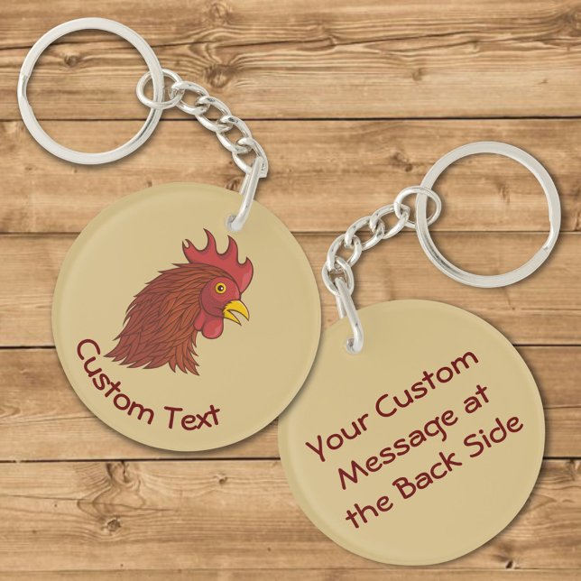 Red Rooster's Head Keychain (Creator Uploaded)