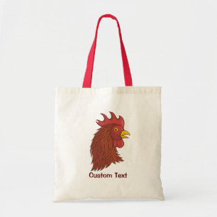 Red Rooster's Head Tote Bag