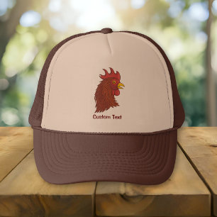 Red Rooster's Head Trucker Hat