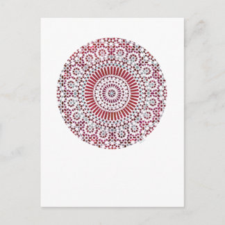 red root chakra circle mosaic postcard