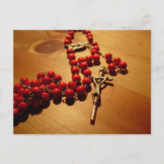 Red Rosary Postcard