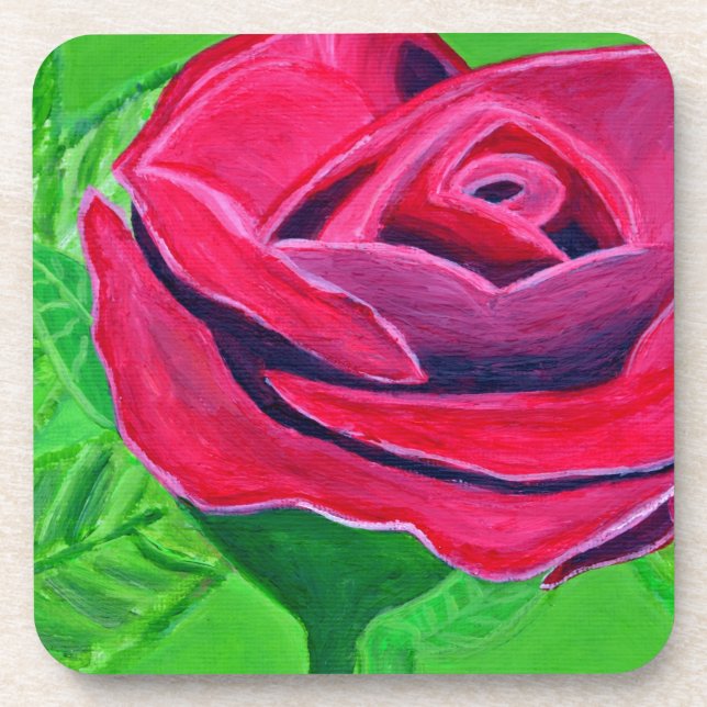 Red Rose2 Coaster (Front)