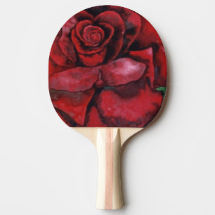 "Red Rose #1" Ping Pong Paddle