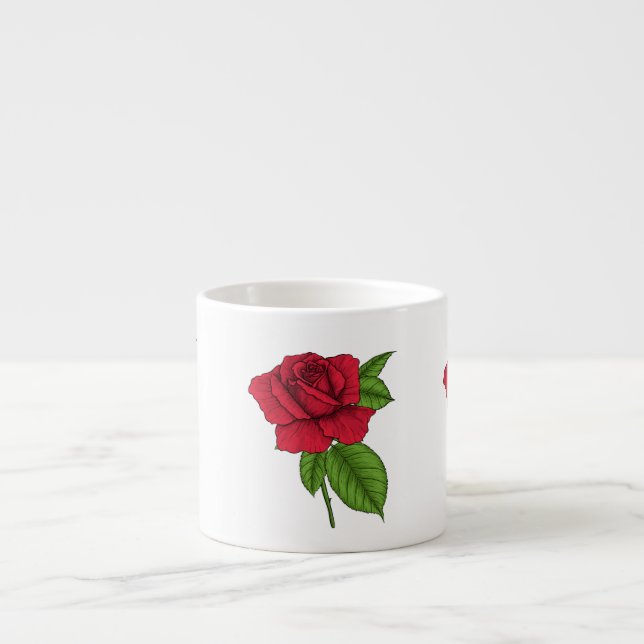 Red rose 2 espresso cup (Front)