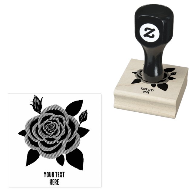 Red Rose 2 inches Rubber Stamp (Stamped)