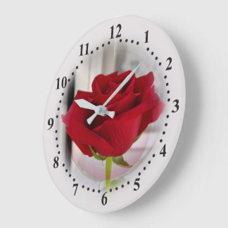 Red rose 2 large clock