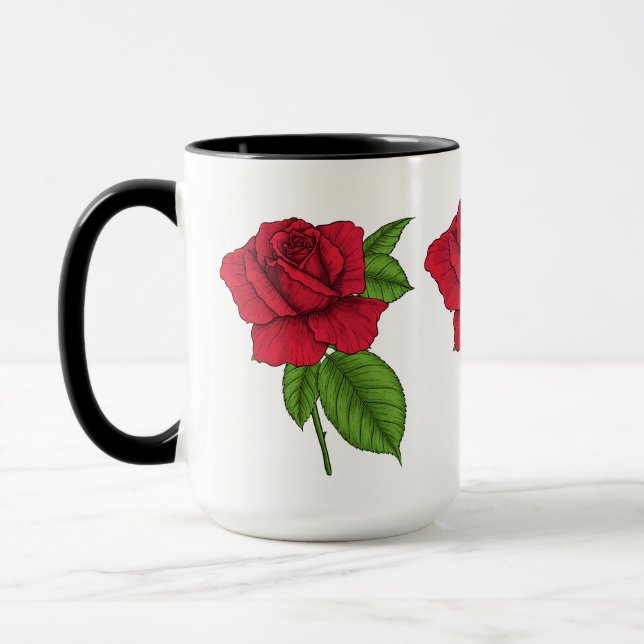 Red rose 2 mug (Left)