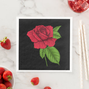 Red rose 2 napkin