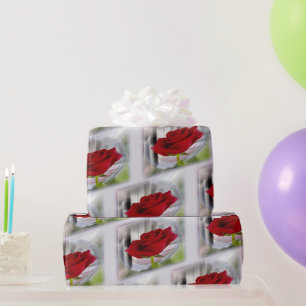 Red rose 2 wrapping paper