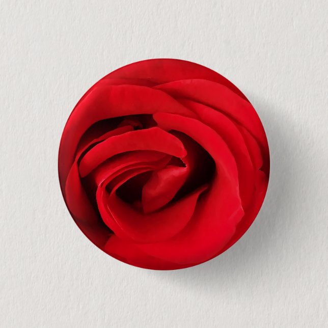 Red Rose 3 Cm Round Badge (Front)