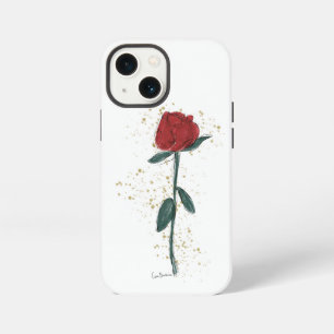 Red rose abstract illustration flower iPhone 13 mini case