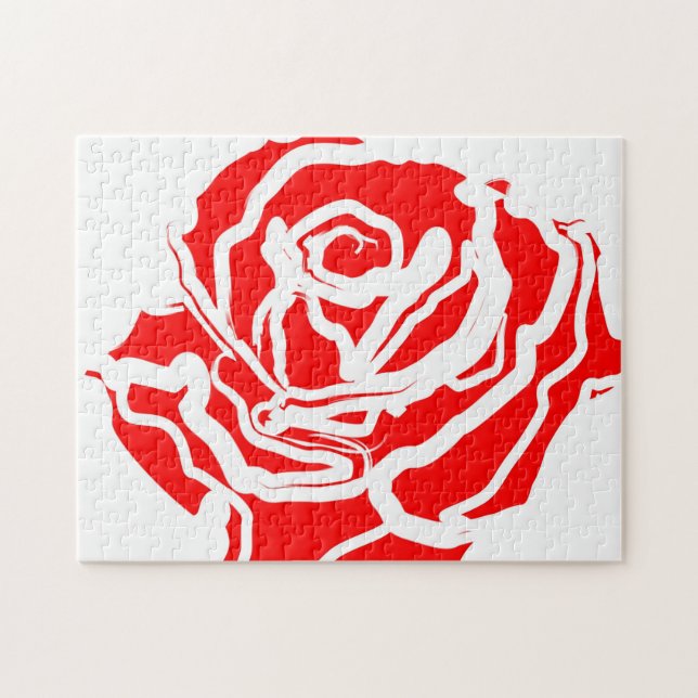 Red Rose Abstract Jigsaw Puzzle (Horizontal)