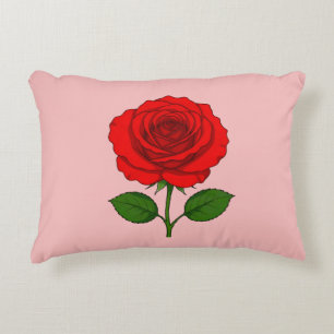 Red Rose Accent Pillow