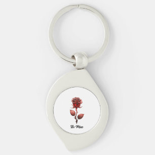 Red. Rose Acrylic Keychain
