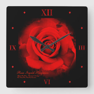 Red Rose：Acrylic Wall Clock