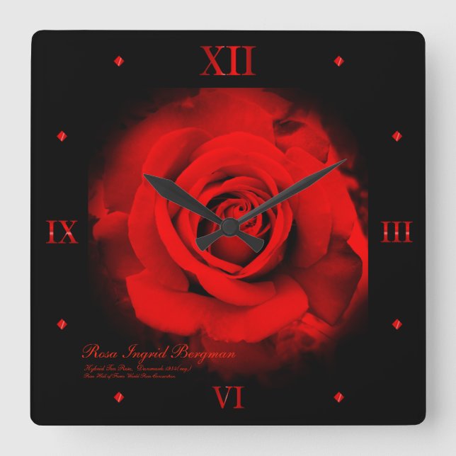 Red Rose：Acrylic Wall Clock (Front)