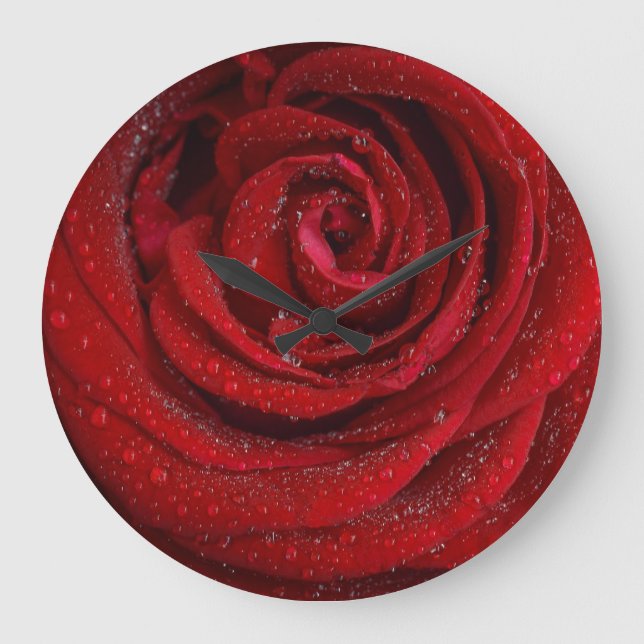Red Rose Acrylic Wall Clock (Front)