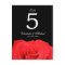 Red Rose and Black Wedding Table Number
