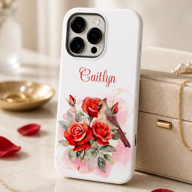Red Rose and Cardinal  Case-Mate iPhone Case (Creator Uploaded)