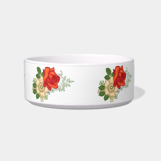 Red Rose and Daisies Bowl (Right)