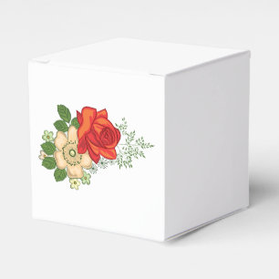 Red Rose and Daisies Favour Box