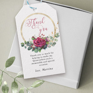 Red Rose and Eucalyptus Thank You Favour Gift Tags