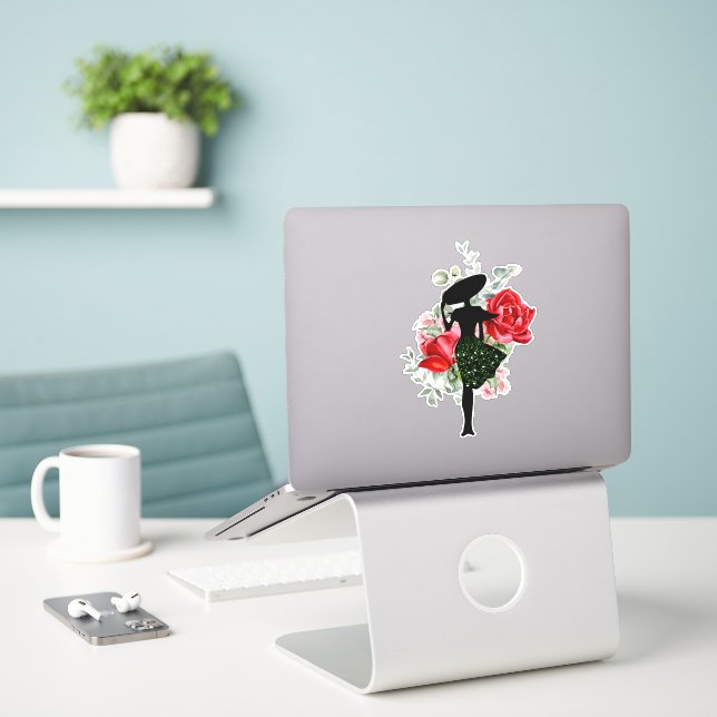 Red Rose and Fashion Custom (Laptop On Desk)