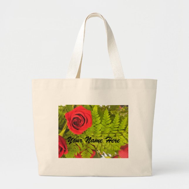 Red Rose and Fern *personalise* BAG (Front)