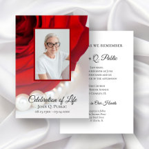 Red Rose and Pearls Celebration of Life Funeral