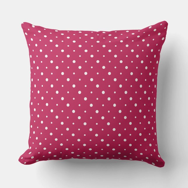 RED Rose  and white dots Cushion (Front)