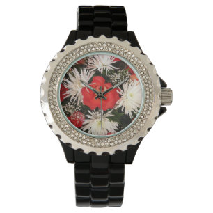 Red Rose and White Flowers Bouquet Watch