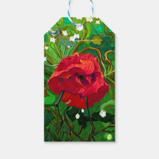 RED ROSE ART GIFT TAGS