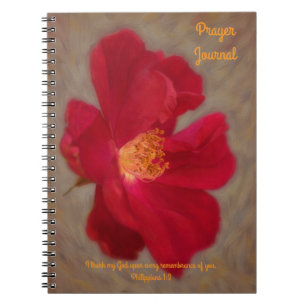 Red Rose Art Prayer Journal Bible Verse