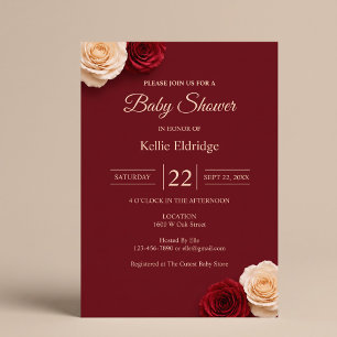 Red Rose Baby Shower Invitation