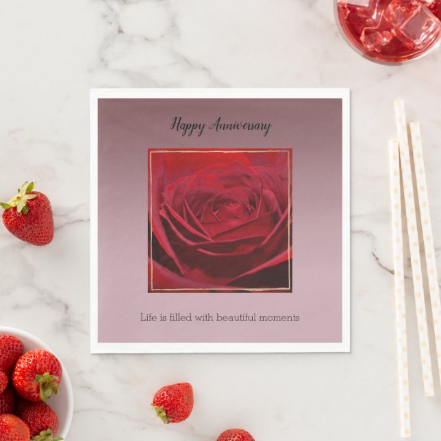 Red Rose Beautiful Moments      Napkin (Insitu)