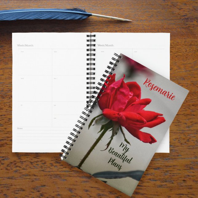 Red Rose Beautiful Plans Floral Customisable Planner (Creator Uploaded)