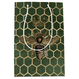 Red Rose Bee Series Design 1 Medium Gift Bag