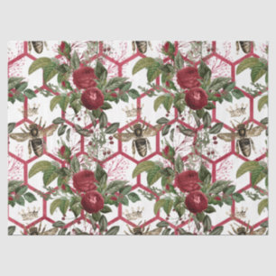 Red Rose Bee Series Design 39 Tissue Paper