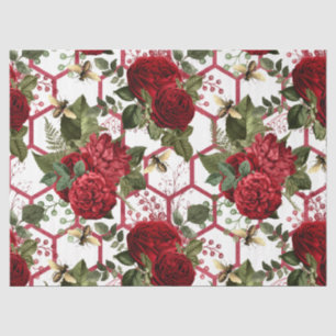 Red Rose Bee Series Design 49 Tissue Paper